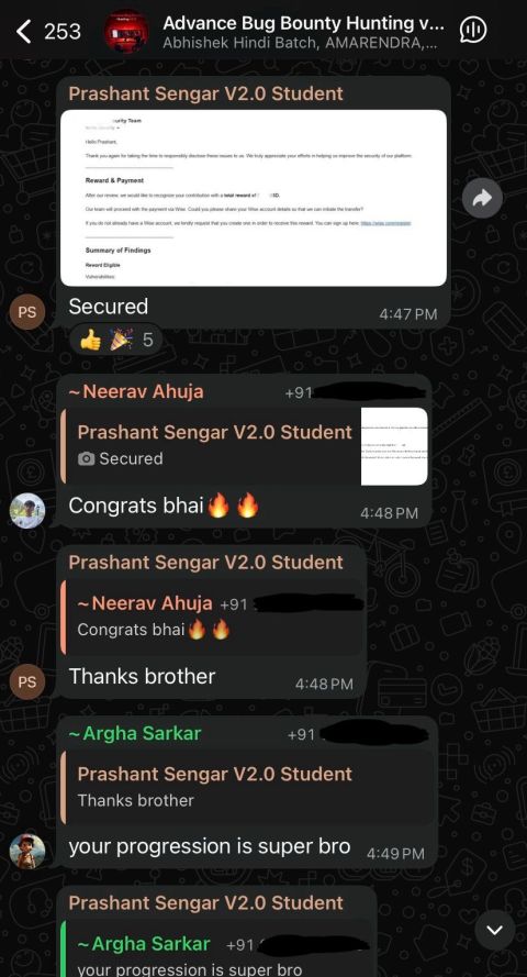 TMG Security student Prashant Sengar: Reward secured for multiple findings